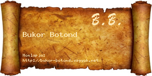 Bukor Botond névjegykártya